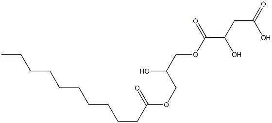 L-Malic acid hydrogen 1-(2-hydroxy-3-undecanoyloxypropyl) ester Struktur