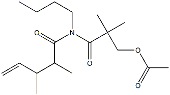 N-[3-(Acetyloxy)-2,2-dimethylpropionyl]-N-butyl-2,3-dimethyl-4-pentenamide Struktur
