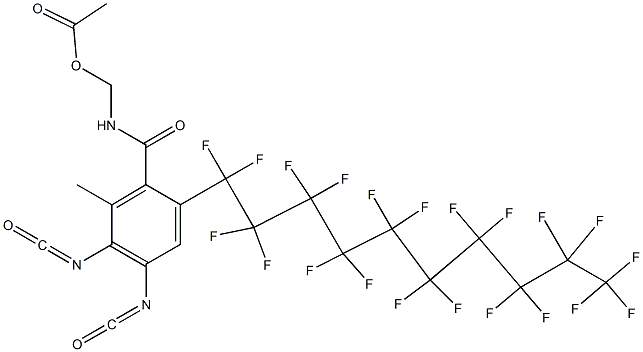 N-(Acetyloxymethyl)-2-(henicosafluorodecyl)-4,5-diisocyanato-6-methylbenzamide Struktur