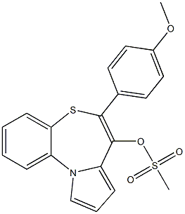 メタンスルホン酸6-(4-メトキシフェニル)ピロロ[2,1-d][1,5]ベンゾチアゼピン-7-イル 化学構造式