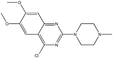 2-[4-メチル-1-ピペラジニル]-4-クロロ-6,7-ジメトキシキナゾリン 化学構造式