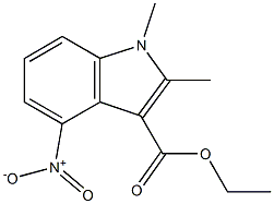 4-ニトロ-1,2-ジメチル-1H-インドール-3-カルボン酸エチル 化学構造式