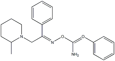 (E)-2-(2-Methylpiperidino)-1-phenylethanone O-phenylcarbamoyl oxime Struktur