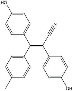 (Z)-2,3-Bis(4-hydroxyphenyl)-3-(4-methylphenyl)acrylonitrile Struktur