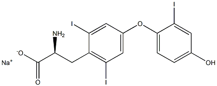 (S)-2-Amino-3-[4-(4-hydroxy-2-iodophenoxy)-2,6-diiodophenyl]propanoic acid sodium salt Struktur