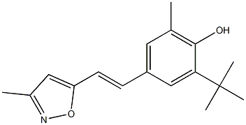 4-[(E)-2-(3-メチル-5-イソオキサゾリル)エテニル]-2-tert-ブチル-6-メチルフェノール 化学構造式
