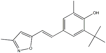 4-[(E)-2-(3-Methyl-5-isoxazolyl)ethenyl]-2-tert-butyl-6-methylphenol Struktur