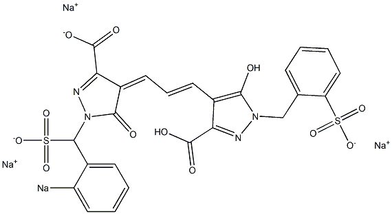 2-[3-Carboxy-4-[3-[3-carboxy-5-oxo-1-(2-sodiosulfobenzyl)-2-pyrazolin-4-ylidene]-1-propenyl]-5-hydroxy-1H-pyrazol-1-ylmethyl]benzenesulfonic acid trisodium salt