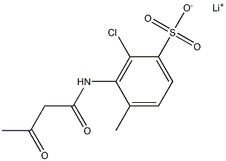 3-(アセトアセチルアミノ)-2-クロロ-4-メチルベンゼンスルホン酸リチウム 化学構造式