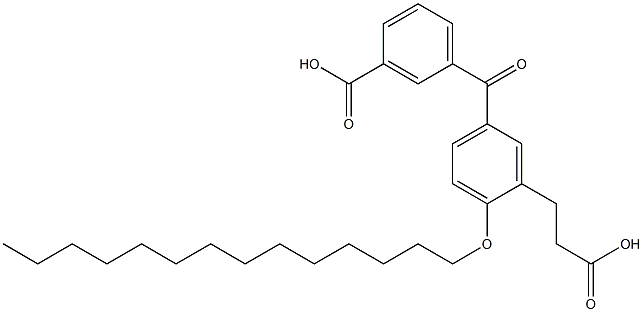 5-(3-Carboxybenzoyl)-2-tetradecyloxybenzenepropanoic acid Struktur