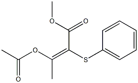 3-Acetoxy-2-phenylthio-2-butenoic acid methyl ester Struktur