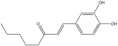 (E)-1-(3,4-ジヒドロキシフェニル)-1-オクテン-3-オン 化学構造式