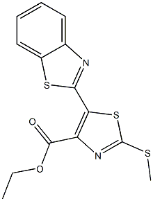 5-(ベンゾチアゾール-2-イル)-2-(メチルチオ)チアゾール-4-カルボン酸エチル 化学構造式