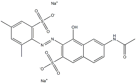 6-(Acetylamino)-4-hydroxy-3-[(2,4-dimethyl-6-sulfophenyl)azo]-2-naphthalenesulfonic acid disodium salt Structure
