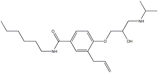 1-[4-[Hexylcarbamoyl]-2-(2-propenyl)phenoxy]-3-[isopropylamino]-2-propanol Structure