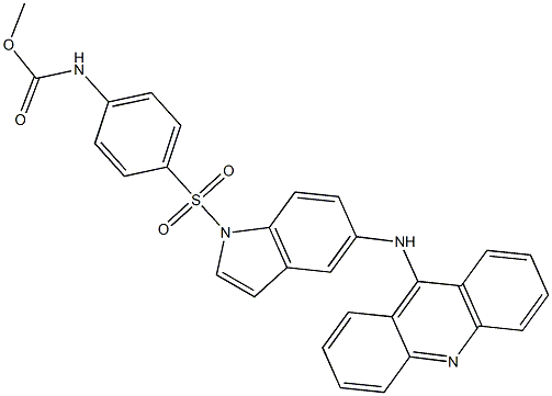 N-[4-[[5-[(Acridin-9-yl)amino]-1H-indol-1-yl]sulfonyl]phenyl]carbamic acid methyl ester Struktur