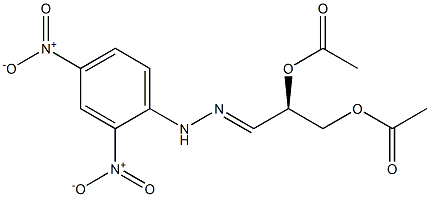 (R)-2,3-ビス(アセチルオキシ)プロピオンアルデヒド2,4-ジニトロフェニルヒドラゾン 化学構造式
