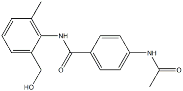 4-アセチルアミノ-N-(2-ヒドロキシメチル-6-メチルフェニル)ベンズアミド 化学構造式
