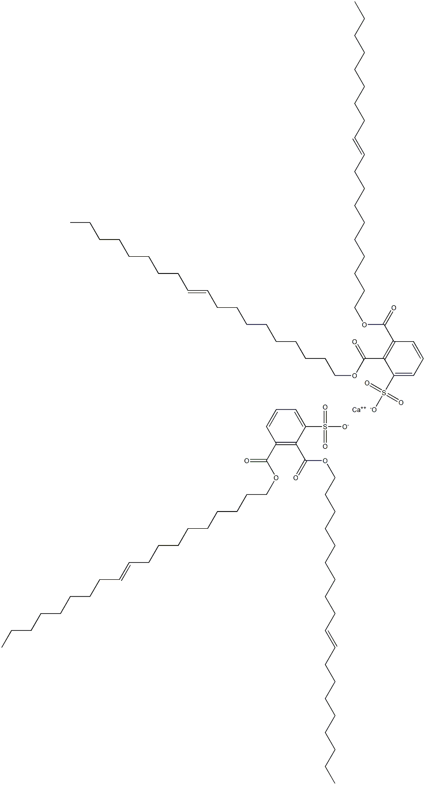 Bis[2,3-di(10-nonadecenyloxycarbonyl)benzenesulfonic acid]calcium salt Structure