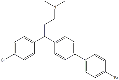 (E)-1-(4'-Bromo-4-biphenylyl)-1-(4-chlorophenyl)-3-dimethylamino-1-propene Struktur