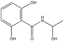 2,6-ジヒドロキシ-N-(1-ヒドロキシエチル)ベンズアミド 化学構造式