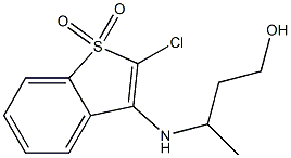 3-[[(2-クロロベンゾ[b]チオフェン-1,1-ジオキシド)-3-イル]アミノ]-1-ブタノール 化学構造式