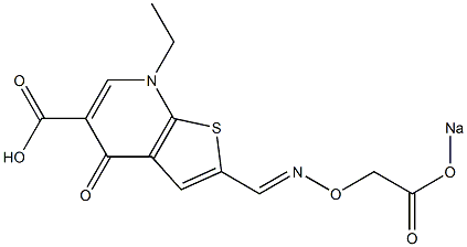  2-[[(Sodiooxycarbonyl)methoxy]iminomethyl]-7-ethyl-4,7-dihydro-4-oxothieno[2,3-b]pyridine-5-carboxylic acid