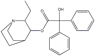 ベンジル酸2-エチルキヌクリジン-3-イル 化学構造式