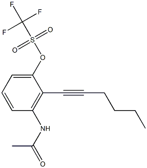 Trifluoromethanesulfonic acid 3-acetylamino-2-(1-hexynyl)phenyl ester