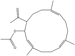 (1E,7E,11E)-3-Acetoxy-1,7,11-trimethyl-4-isopropenylcyclotetradeca-1,7,11-triene Struktur