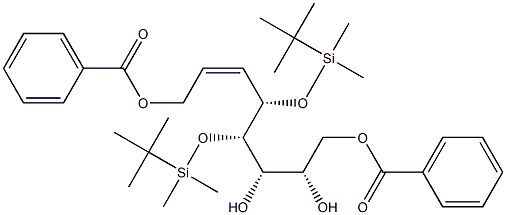 (2S,3S,4S,5S,6Z)-4,5-Bis(tert-butyldimethylsilyloxy)-6-octene-1,2,3,8-tetrol 1,8-dibenzoate 结构式