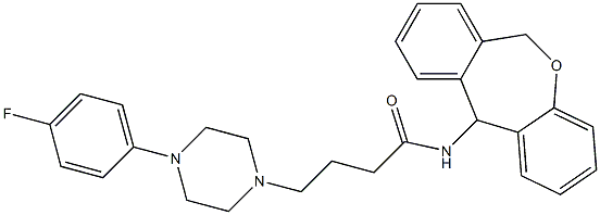 4-[4-(4-フルオロフェニル)-1-ピペラジニル]-N-[(6,11-ジヒドロジベンゾ[b,e]オキセピン)-11-イル]ブチルアミド 化学構造式