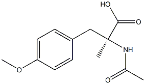 (S)-2-(アセチルアミノ)-3-(4-メトキシフェニル)-2-メチルプロピオン酸 化学構造式
