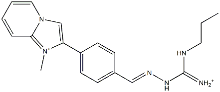 2-[4-[2-[Iminio(propylamino)methyl]hydrazonomethyl]phenyl]-1-methylimidazo[1,2-a]pyridin-1-ium Struktur