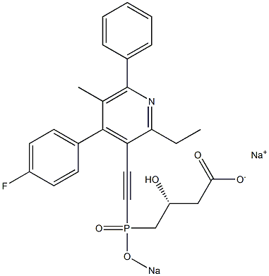 (3R)-4-[[[4-(4-Fluorophenyl)-2-ethyl-5-methyl-6-phenyl-3-pyridinyl]ethynyl]sodiooxyphosphinyl]-3-hydroxybutyric acid sodium salt Struktur