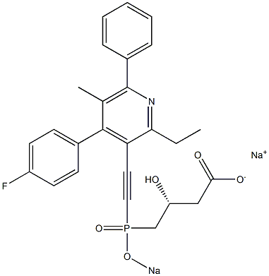 (3R)-4-[[[4-(4-Fluorophenyl)-2-ethyl-5-methyl-6-phenyl-3-pyridinyl]ethynyl]sodiooxyphosphinyl]-3-hydroxybutyric acid sodium salt Structure