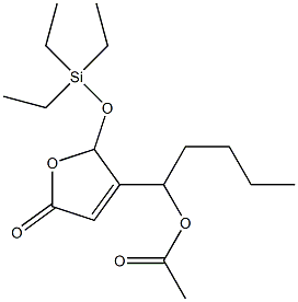 酢酸1-[[2,5-ジヒドロ-5-オキソ-2-(トリエチルシロキシ)フラン]-3-イル]ペンチル 化学構造式
