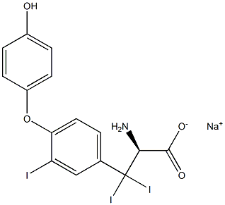 (S)-2-Amino-3-[4-(4-hydroxyphenoxy)-3-iodophenyl]-3,3-diiodopropanoic acid sodium salt Struktur