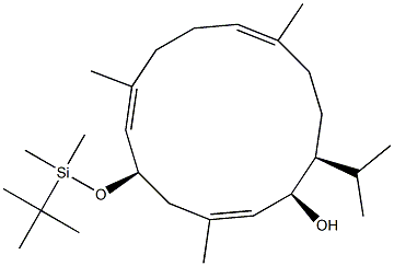 (1R,2E,5R,6E,10E,14S)-14-Isopropyl-3,7,11-trimethyl-5-[(tert-butyldimethylsilyl)oxy]cyclotetradeca-2,6,10-trien-1-ol Struktur