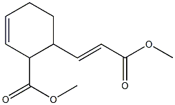 (E)-3-(2-メトキシカルボニル-3-シクロヘキセン-1-イル)プロペン酸メチル 化学構造式