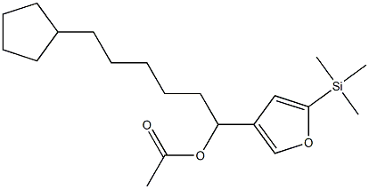 Acetic acid 1-[5-(trimethylsilyl)-3-furyl]-6-cyclopentylhexyl ester Struktur