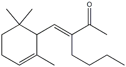 4-(2,6,6-トリメチル-2-シクロヘキセン-1-イル)-3-ブチル-3-ブテン-2-オン 化学構造式