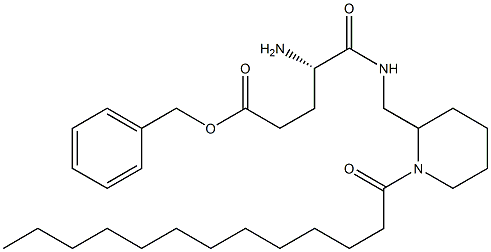 (4S)-4-Amino-5-[[(1-tridecanoyl-2-piperidinyl)methyl]amino]-5-oxopentanoic acid benzyl ester 结构式