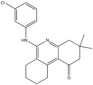 3,4,7,8,9,10-Hexahydro-6-(3-chlorophenylamino)-3,3-dimethylbenzo[c]quinolin-1(2H)-one 结构式