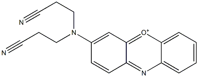 3-[Bis(2-cyanoethyl)amino]phenoxazin-5-ium Structure