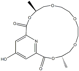 (4S,14S)-19-Hydroxy-4,14-dimethyl-3,6,9,12,15-pentaoxa-21-azabicyclo[15.3.1]henicosa-1(21),17,19-triene-2,16-dione 结构式
