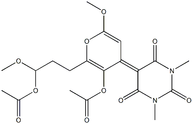 Acetic acid [1-methoxy-3-[4-[(1,3-dimethyl-2,4,6-trioxohexahydropyrimidin)-5-ylidene]-2-methoxy-5-acetoxy-4H-pyran-6-yl]propyl] ester