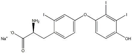 (S)-2-Amino-3-[4-(4-hydroxy-2,3-diiodophenoxy)-2-iodophenyl]propanoic acid sodium salt Struktur