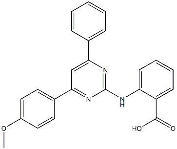 2-[[4-(4-Methoxyphenyl)-6-phenylpyrimidin-2-yl]amino]benzoic acid Struktur