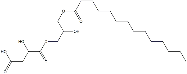 L-Malic acid hydrogen 1-(2-hydroxy-3-tetradecanoyloxypropyl) ester Struktur